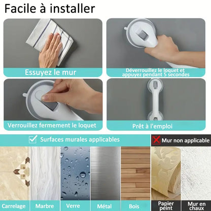 No-Drill Shower Handle – Easy Install Safety Grip!