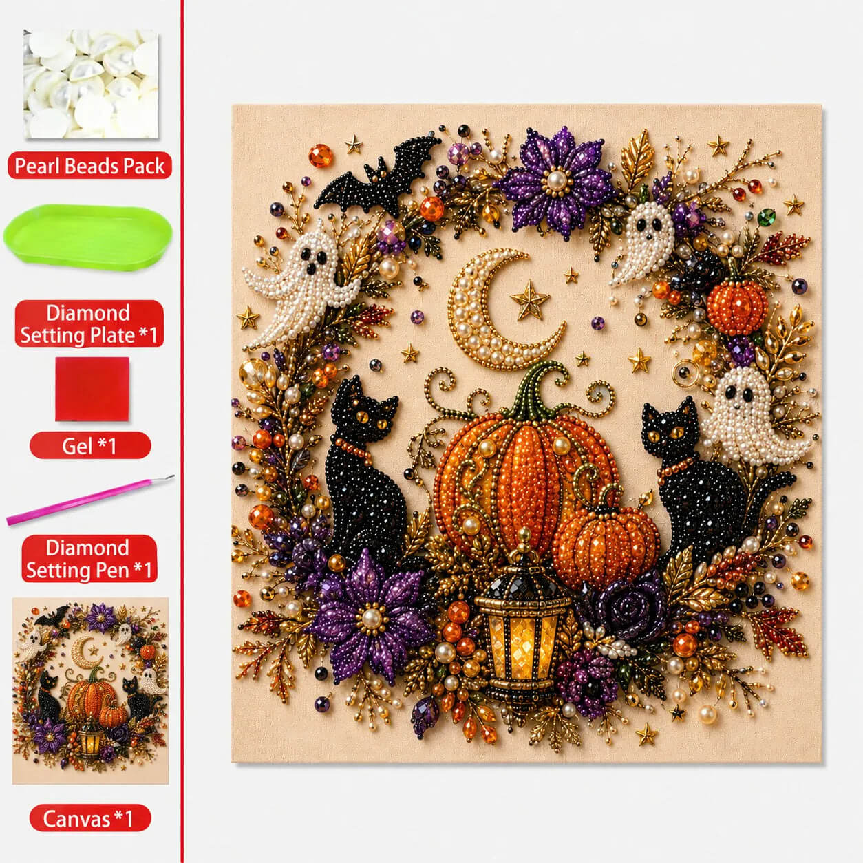 ✨ Halloween Pearl Art DIY Kit – Turn Tiny Pearls into Spooky-Cute Magic